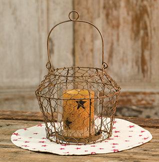 Round Mat w/Red Stars - The Fox Decor